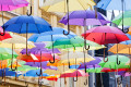 Street Decoration with Open Umbrellas