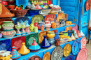 Colorful Pottery At Moroccan Shopn