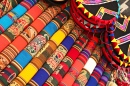 Colorful Fabrics at the Peruvian Market