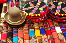 Colorful Fabrics at the Market in Peru