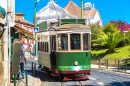 Vintage Tram in Lisbon, Portugal
